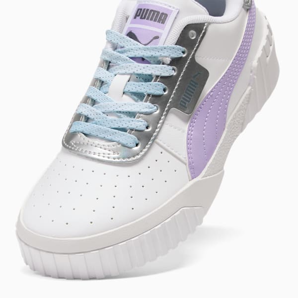 Cali Frozen Over Big Kids' Sneakers, PUMA White-Vivid Violet-Puma Silver, extralarge