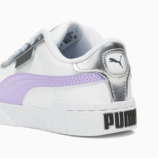 Tenis Cali Frozen Over para niños pequeños, PUMA White-Vivid Violet-Puma Silver, extralarge