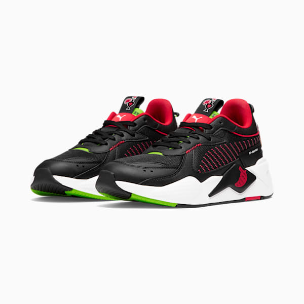 Tenis casuales PUMA x NANDO'S RS-X XTRA HOT para hombre, PUMA Black-PUMA Red-Pitch Green, extralarge