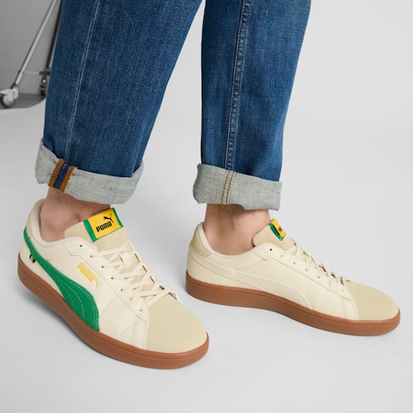 Sneakers PUMA Smash 3.0 Soccer24, homme, Alpine Snow-Archive Green-Yellow Sizzle, extralarge