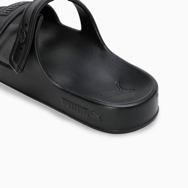 PUMA Coscon Women's Sandals, PUMA Black-PUMA Silver, extralarge-IND
