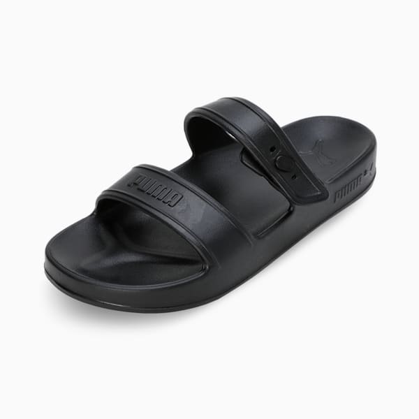 PUMA Coscon Women's Sandals, PUMA Black-PUMA Silver, extralarge-IND