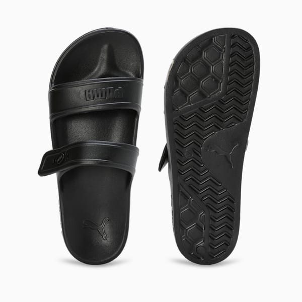 PUMA Coscon Women's Sandals, PUMA Black-PUMA Silver, extralarge-IND