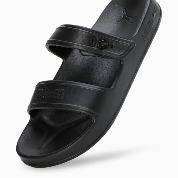 PUMA Coscon Women's Sandals, PUMA Black-PUMA Silver, extralarge-IND
