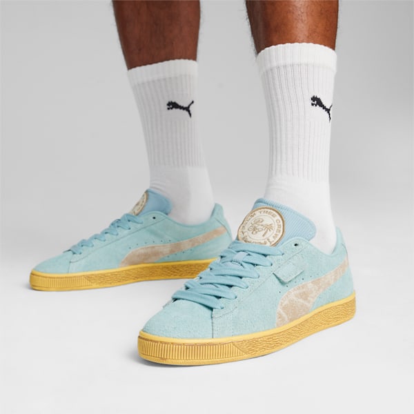 ユニセックス PUMA x PTC スウェード B スニーカー, Turquoise Surf-Vapor Gray, extralarge-JPN