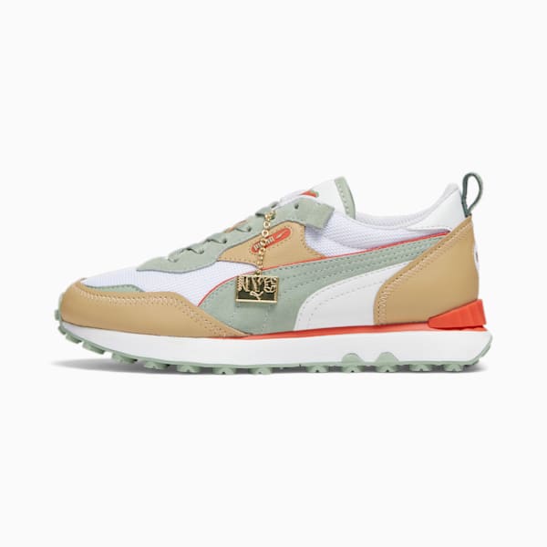 Rider FV NYC Flagship Women's Sneakers, PUMA White-Green Fog-Sand Dune, extralarge