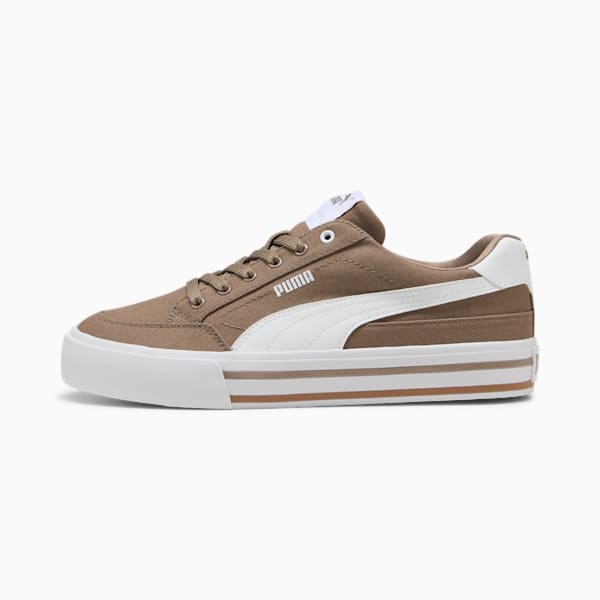 Court Classic Vulcanised Formstrip Unisex Sneakers, Totally Taupe-PUMA White, extralarge