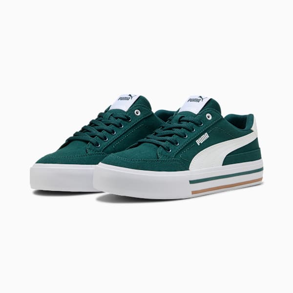 Court Classic Vulcanized Formstrip Men's Sneakers, Green Terrain-PUMA White, extralarge