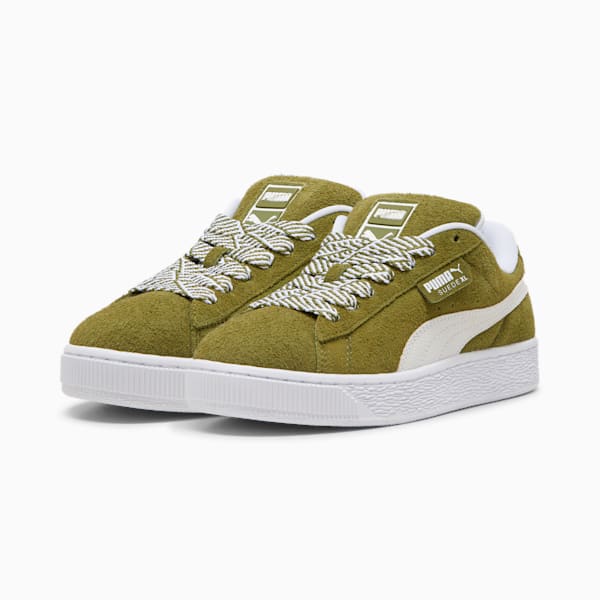 Suede XL Soft Women's Sneakers, Olive Green-PUMA White, extralarge