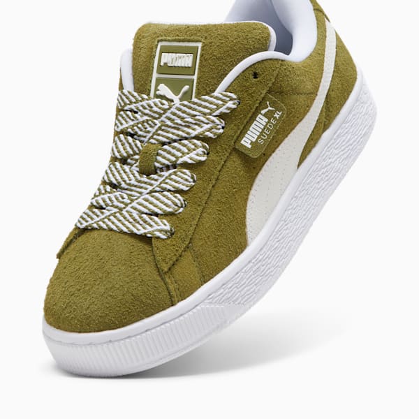 Suede XL Soft Women's Sneakers, Olive Green-PUMA White, extralarge