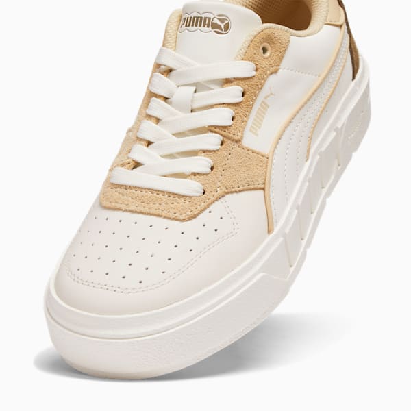 Tenis Cali Court tonos otoñales para mujer, Warm White-Toasted Almond-Cashew, extralarge