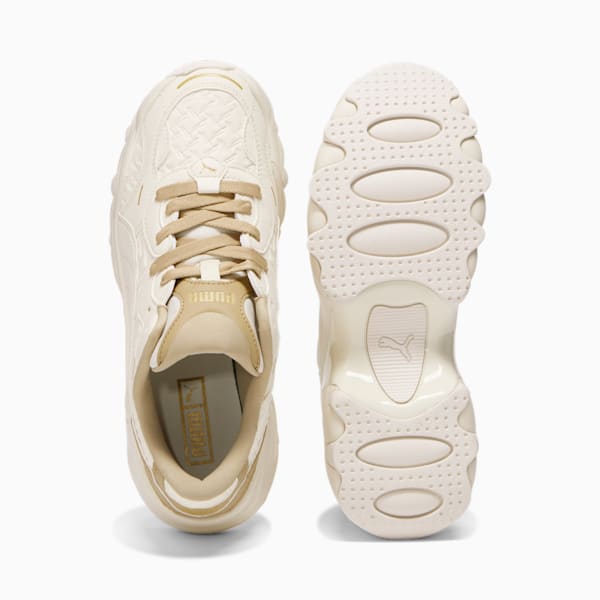 Tenis Pulsar Wedge Deboss para mujer, Pristine-Prairie Tan, extralarge