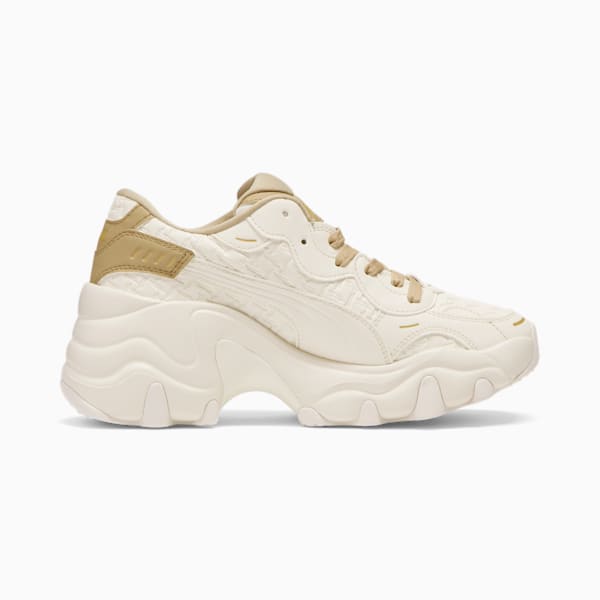 Tenis Pulsar Wedge Deboss para mujer, Pristine-Prairie Tan, extralarge