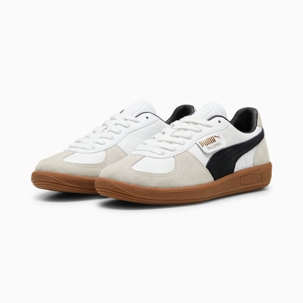 ユニセックス パレルモ レザー スニーカー, PUMA White-Vapor Gray-Gum, extralarge-JPN