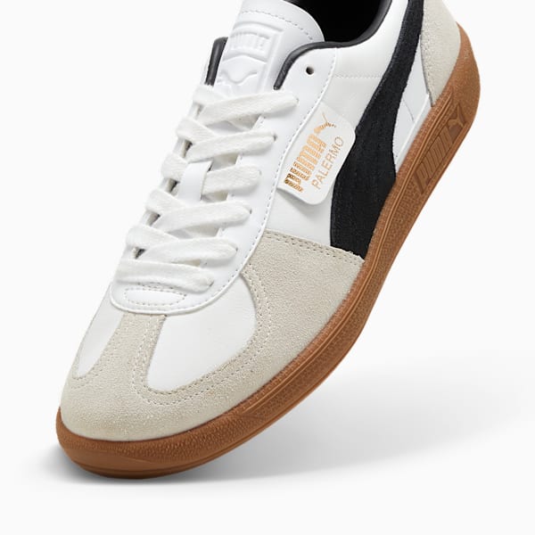 ユニセックス パレルモ レザー スニーカー, PUMA White-Vapor Gray-Gum, extralarge-JPN