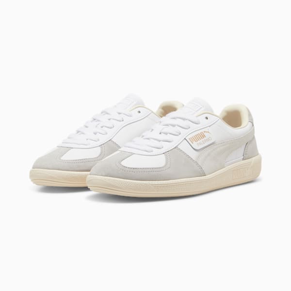 Palermo Leather Sneakers, PUMA White-Cool Light Gray-Sugared Almond, extralarge