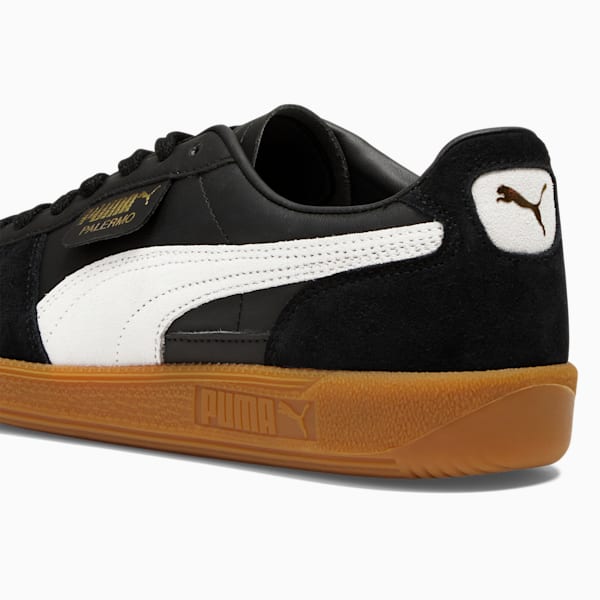 Tenis casuales de piel Palermo para hombre, PUMA Black-Feather Gray-Gum, extralarge