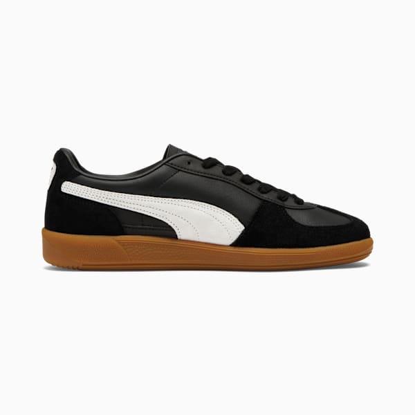 Tenis casuales de piel Palermo para hombre, PUMA Black-Feather Gray-Gum, extralarge