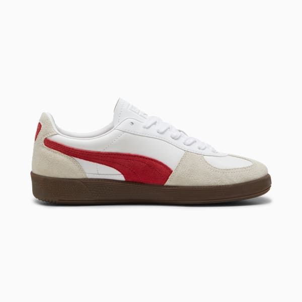 Palermo Leather Sneakers, PUMA White-Vapor Gray-Club Red, extralarge