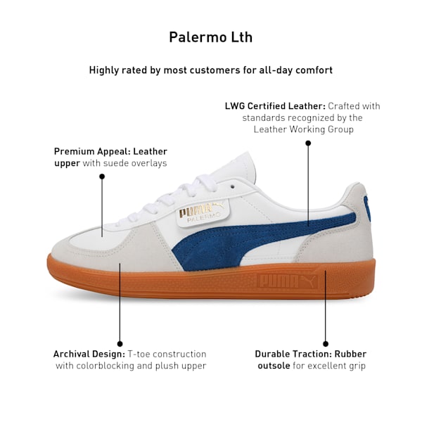 Palermo Lth Sneakers, PUMA White-Vapor Gray-Clyde Royal, extralarge-IND