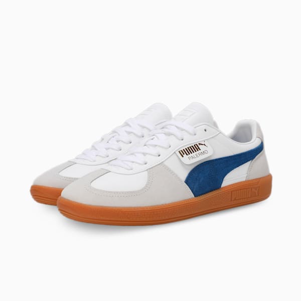 Palermo Lth Sneakers, PUMA White-Vapor Gray-Clyde Royal, extralarge-IND