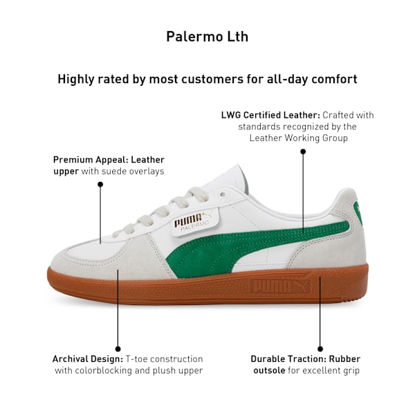 Palermo Lth Sneakers, PUMA White-Vapor Gray-Archive Green, extralarge-IND