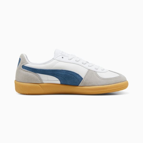 Tenis casuales de piel Palermo, PUMA White-Blue Horizon-Gum, extralarge