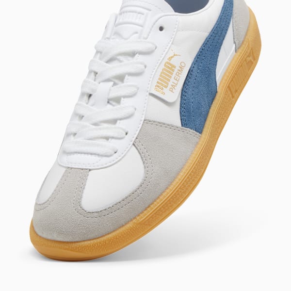 Palermo Leather Sneakers, PUMA White-Blue Horizon-Gum, extralarge