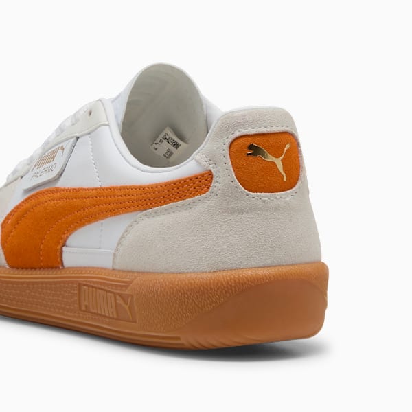 Palermo Leather Sneakers, PUMA White-Warm White-Orange Glo, extralarge