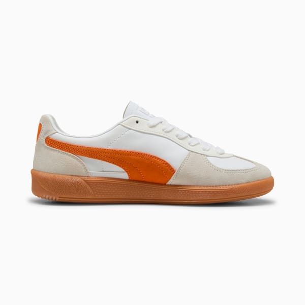 Palermo Leather Sneakers, PUMA White-Warm White-Orange Glo, extralarge
