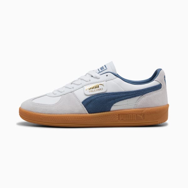 Palermo Leather Sneakers Unisex, PUMA White-Dark Indigo, extralarge-GBR