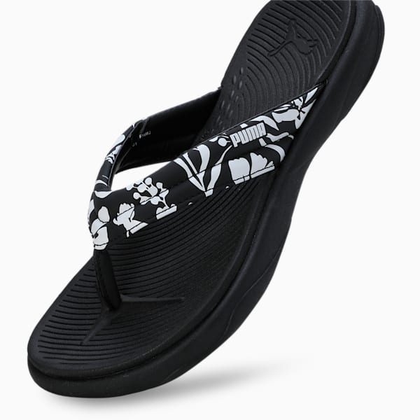 Puma black thong flip flops discount