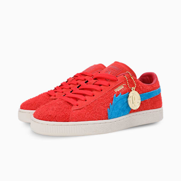 PUMA x ONE PIECE Suede Buggy the Genius Jester Unisex Sneakers, For All Time Red-Ultra Blue, extralarge-IND