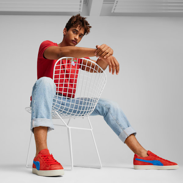 PUMA x ONE PIECE Suede Buggy the Genius Jester Unisex Sneakers, For All Time Red-Ultra Blue, extralarge-IND