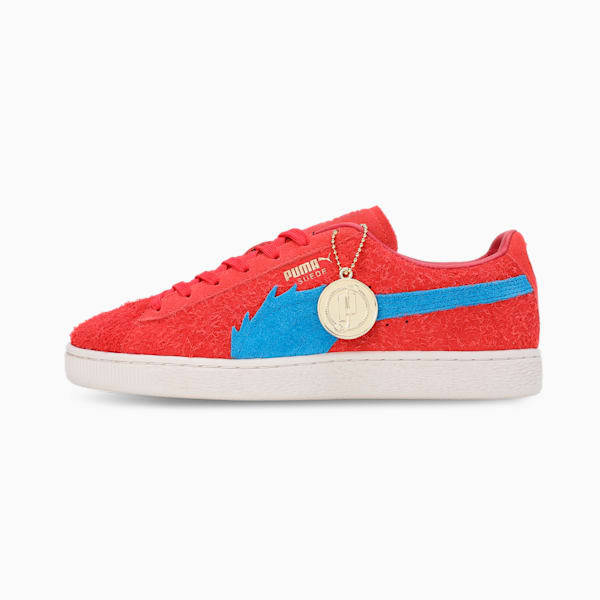 PUMA x ONE PIECE Suede Buggy the Genius Jester Unisex Sneakers, For All Time Red-Ultra Blue, extralarge-IND