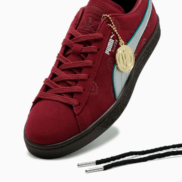 Tenis Suede PUMA x ONE PIECE Shanks El Pelirrojo, Team Regal Red-PUMA Silver, extralarge