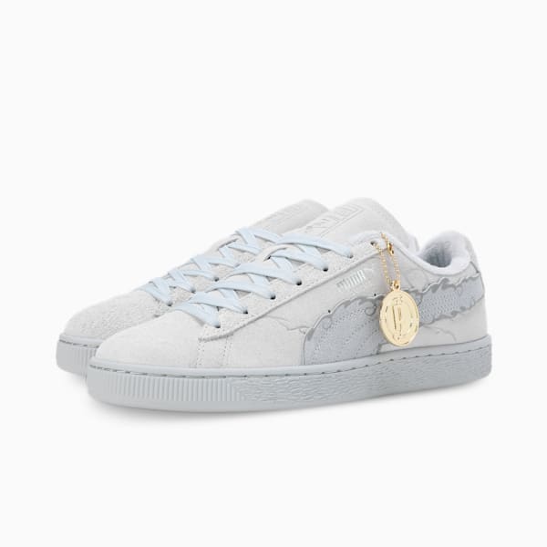PUMA x ONE PIECE Suede Straw Hat Luffy Sneakers, Feather Gray-Platinum Gray, extralarge-IND