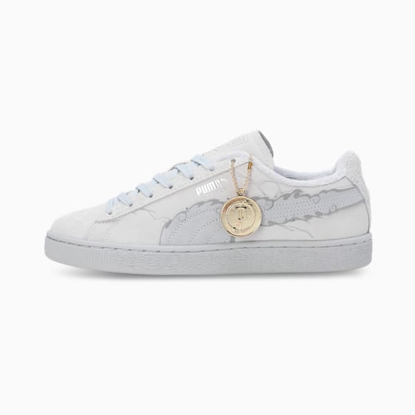 PUMA x ONE PIECE Suede Straw Hat Luffy Sneakers, Feather Gray-Platinum Gray, extralarge-IND