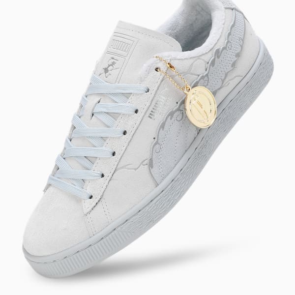 PUMA x ONE PIECE Suede Straw Hat Luffy Sneakers, Feather Gray-Platinum Gray, extralarge-IND