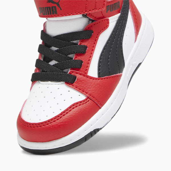 PUMA Rebound V6 Mid Toddlers' Sneakers, PUMA White-PUMA Black-For All Time Red, extralarge