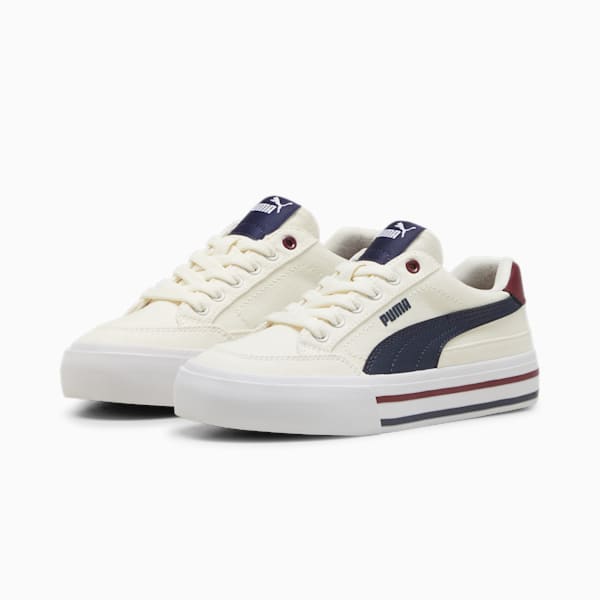 Court Classic Vulc Formstrip Big Kids' Sneakers, Warm White-PUMA Navy-Sugared Almond, extralarge