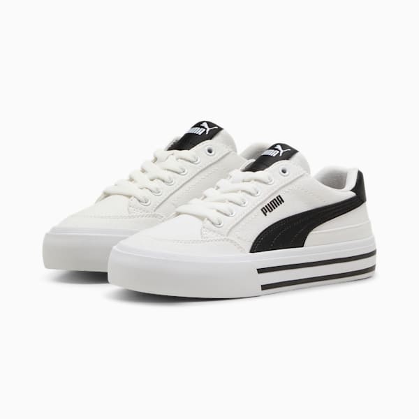 Chaussures Court Classic Vulc Enfant et Adolescent, PUMA White-PUMA Black, extralarge