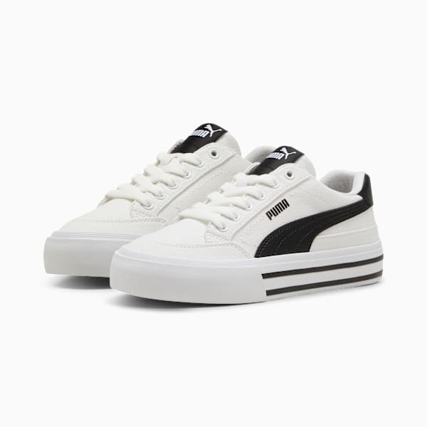 Court Classic Vulcanized Formstrip Big Kids' Sneakers, PUMA White-PUMA Black, extralarge