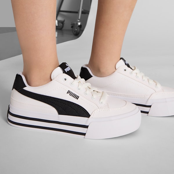 Chaussures Court Classic Vulc Enfant et Adolescent, PUMA White-PUMA Black, extralarge