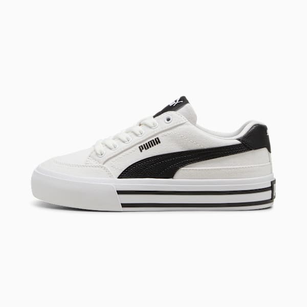 Court Classic Vulcanized Formstrip Big Kids' Sneakers, PUMA White-PUMA Black, extralarge