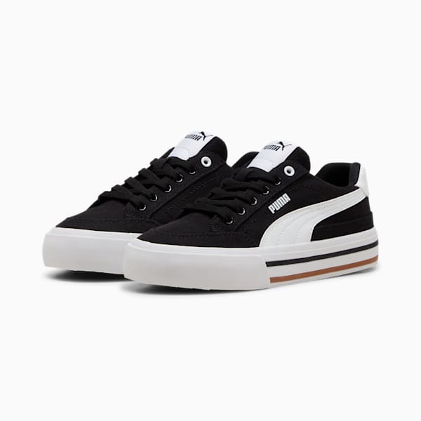 Court Classic Vulc Formstrip Big Kids' Sneakers, PUMA Black-PUMA White, extralarge