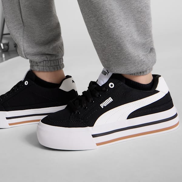 Court Classic Vulc Formstrip Big Kids' Sneakers, PUMA Black-PUMA White, extralarge