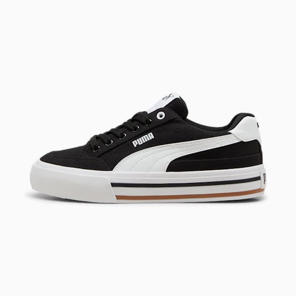 Court Classic Vulc Formstrip Big Kids' Sneakers, PUMA Black-PUMA White, extralarge