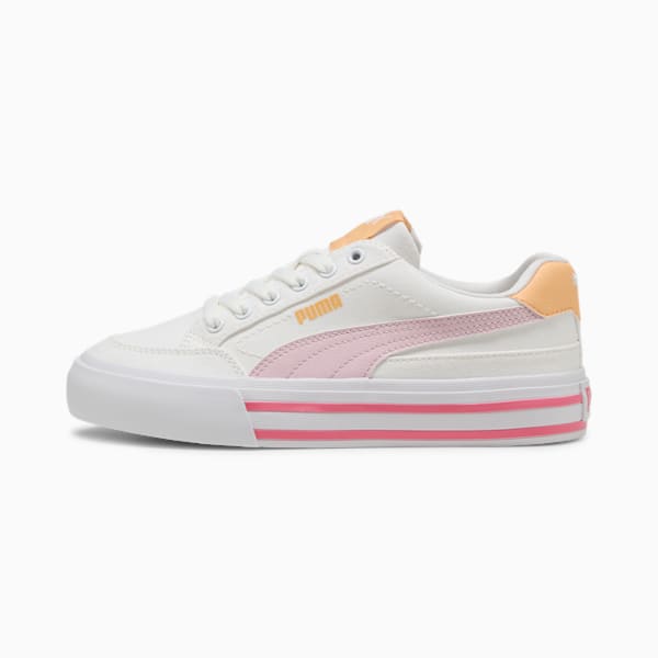 Chaussures Court Classic Vulc Enfant et Adolescent, PUMA White-Rose Mauve-Almost Apricot, extralarge