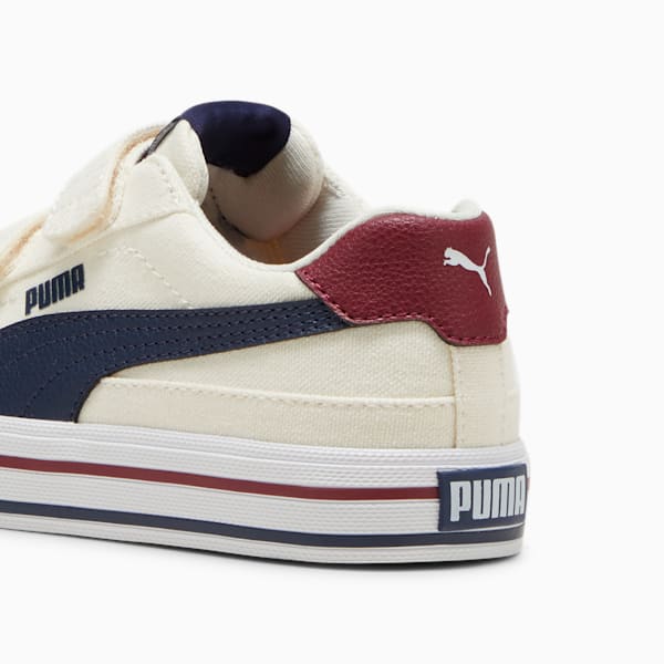 Court Classic Vulc Formstrip Little Kids' Sneakers, Warm White-Sugared Almond-PUMA Navy, extralarge